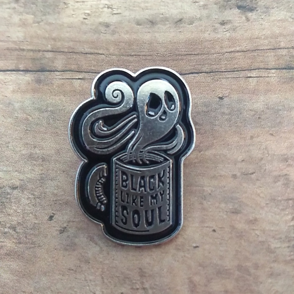 Black Like My Soul Coffee Mug Pin
